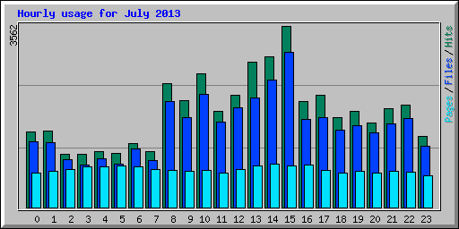 Hourly usage for July 2013