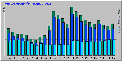 Hourly usage for August 2013