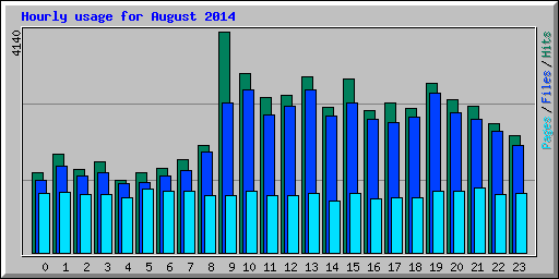 Hourly usage for August 2014