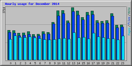 Hourly usage for December 2014