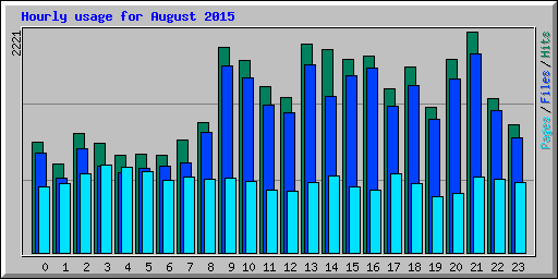 Hourly usage for August 2015